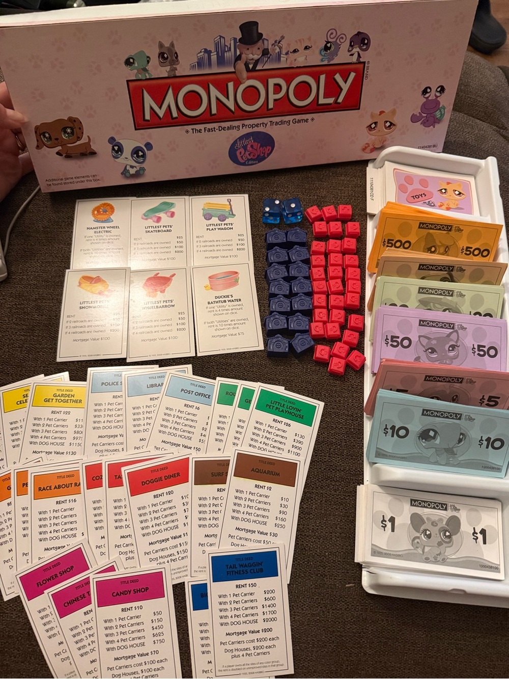 Littlest Pet Shop LPS 2008 Monopoly Board Game Pieces - Replacement Parts